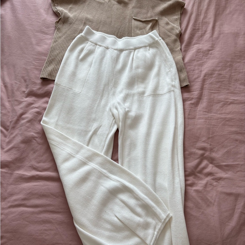 White Knit 2 Piece Set